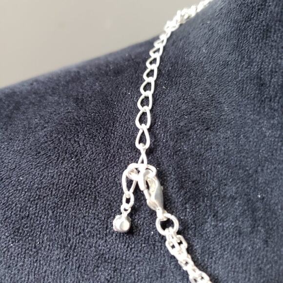 Womens Fashion Silver Tone Rhinestones Trim Blings Necklace Jewelry with Lobster - Picture 6 of 6